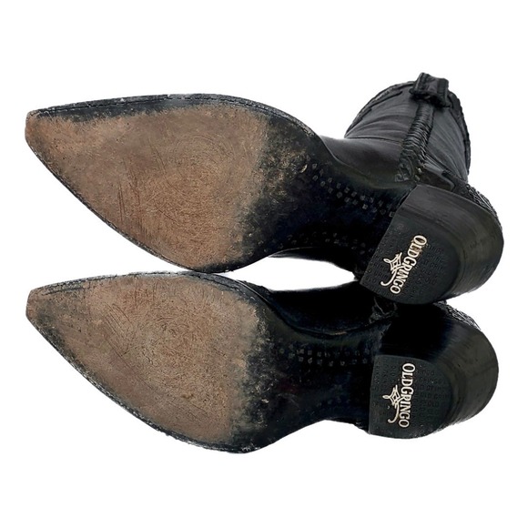 OLD GRINGO Julian Tooled Leather Black Tall Cowgirl Cowboy Western Boots 7.5 - Picture 4 of 5